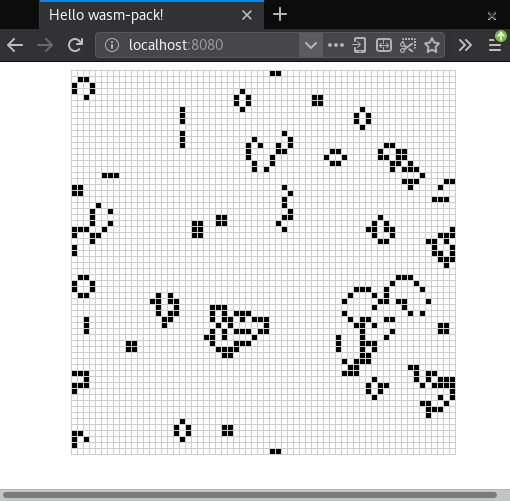 Screenshot of the Game of Life implementation